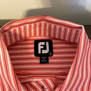 FootJoy coral stripe golf shirt Large
